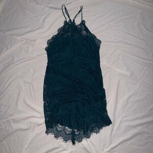 Intimately Free People Lace Slip Dress Cami in Deep Teal